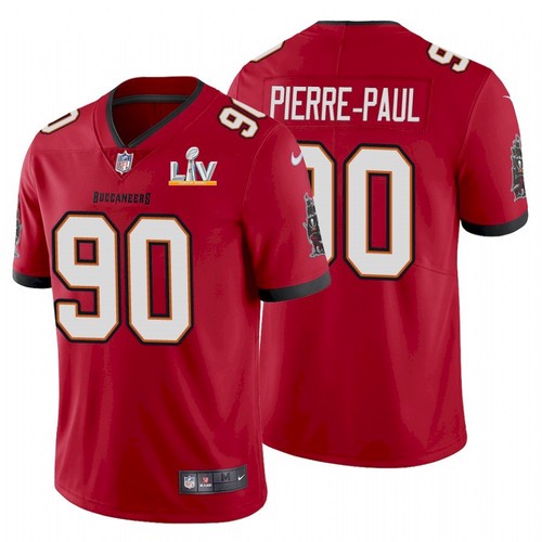 Men's Tampa Bay Buccaneers #90 Jason Pierre-Paul Red NFL 2021 Super Bowl LV Limited Stitched Jersey